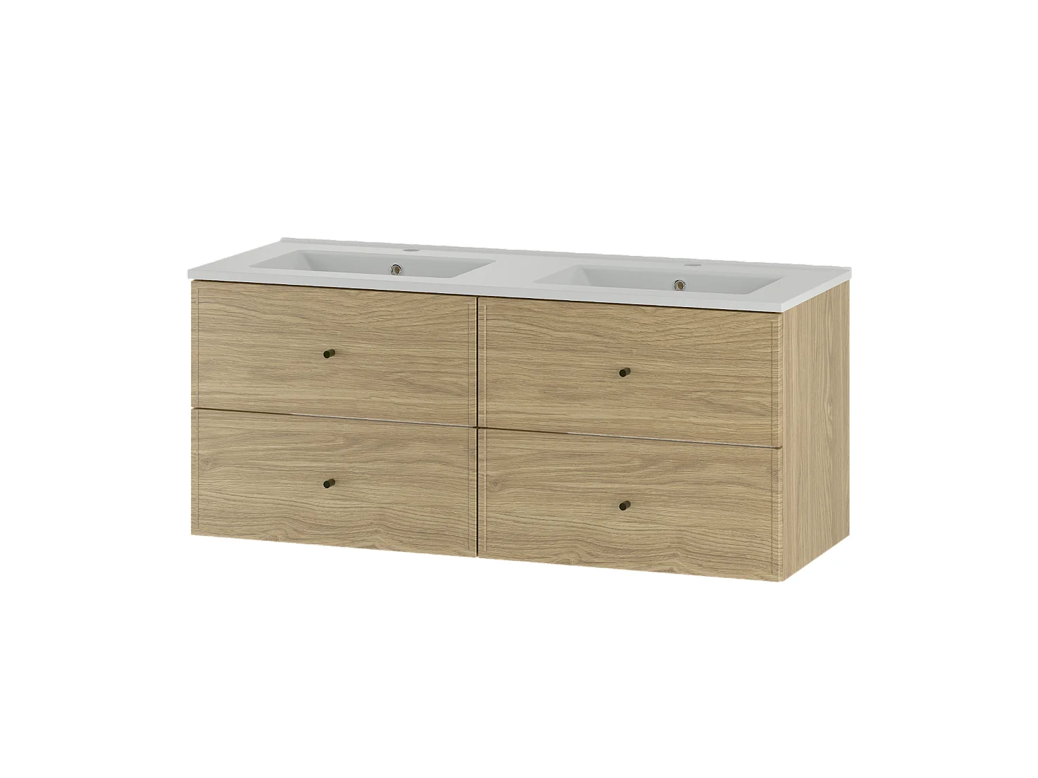 Ensemble pour salle de bain 120 cm Meuble avec lavabo Chêne huilé Marco