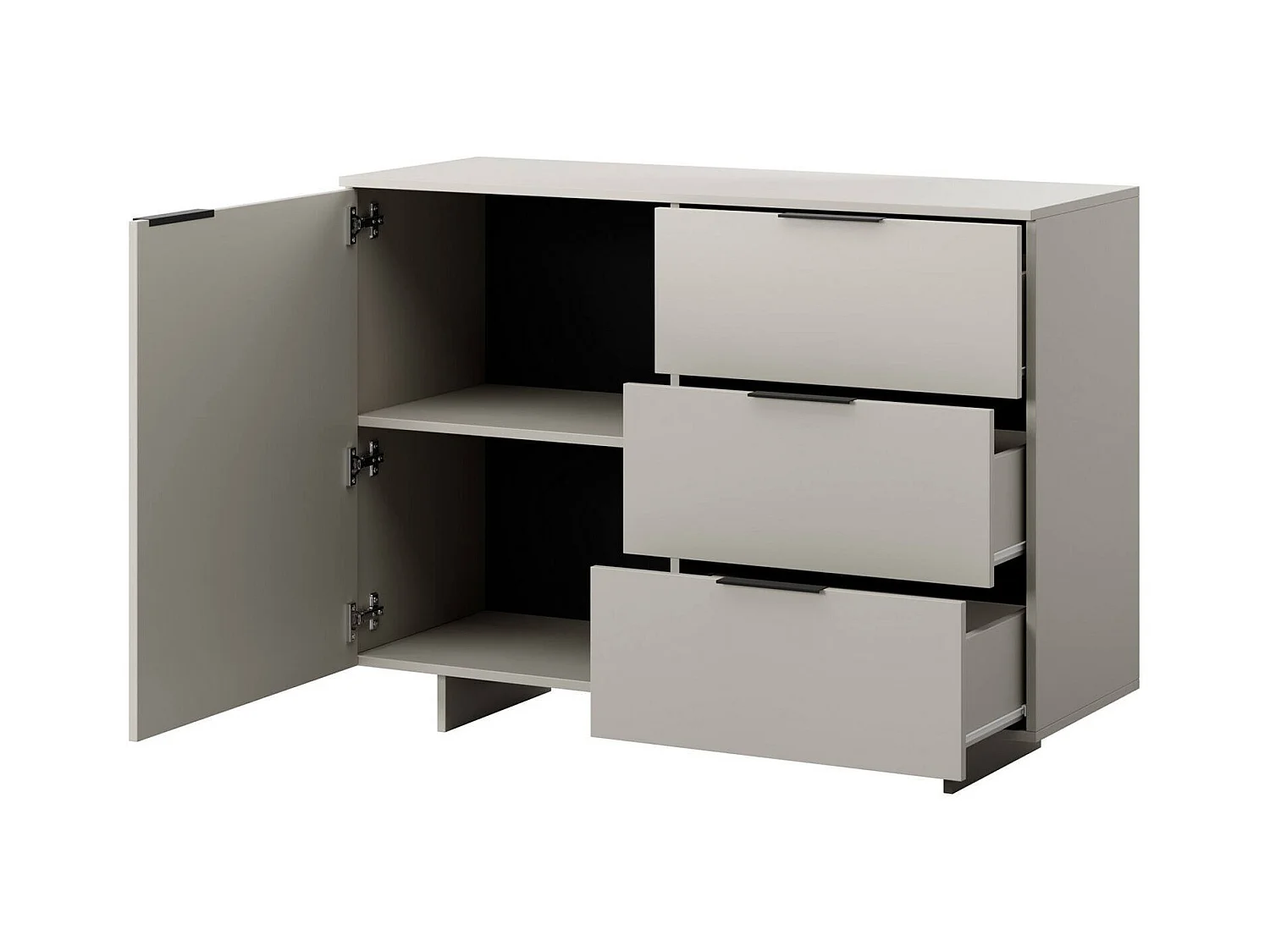 Crédence Aveiro, une Étagère, 41,5x120x90h cm Beige, Buffet