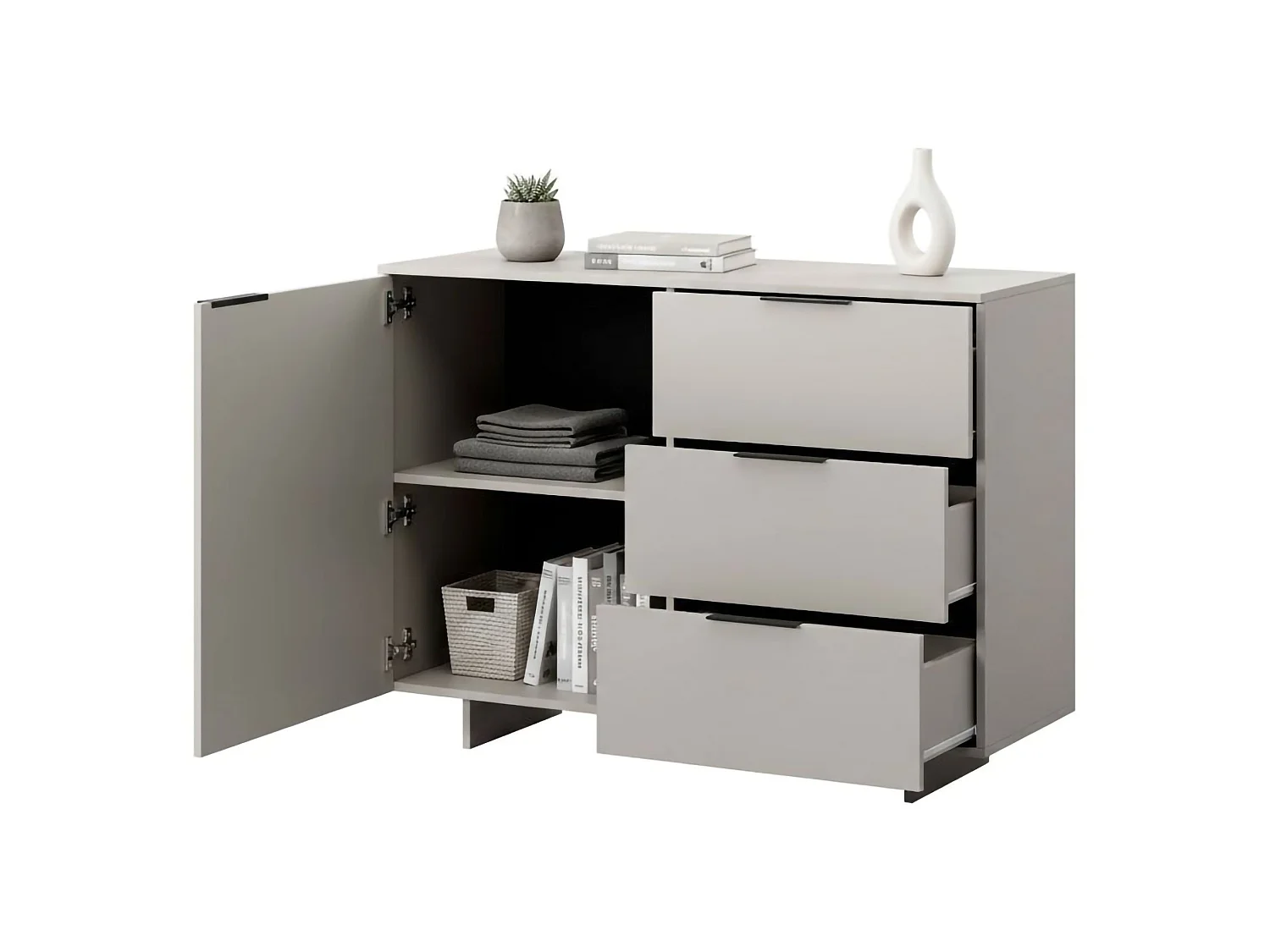 Crédence Aveiro, une Étagère, 41,5x120x90h cm Beige, Buffet
