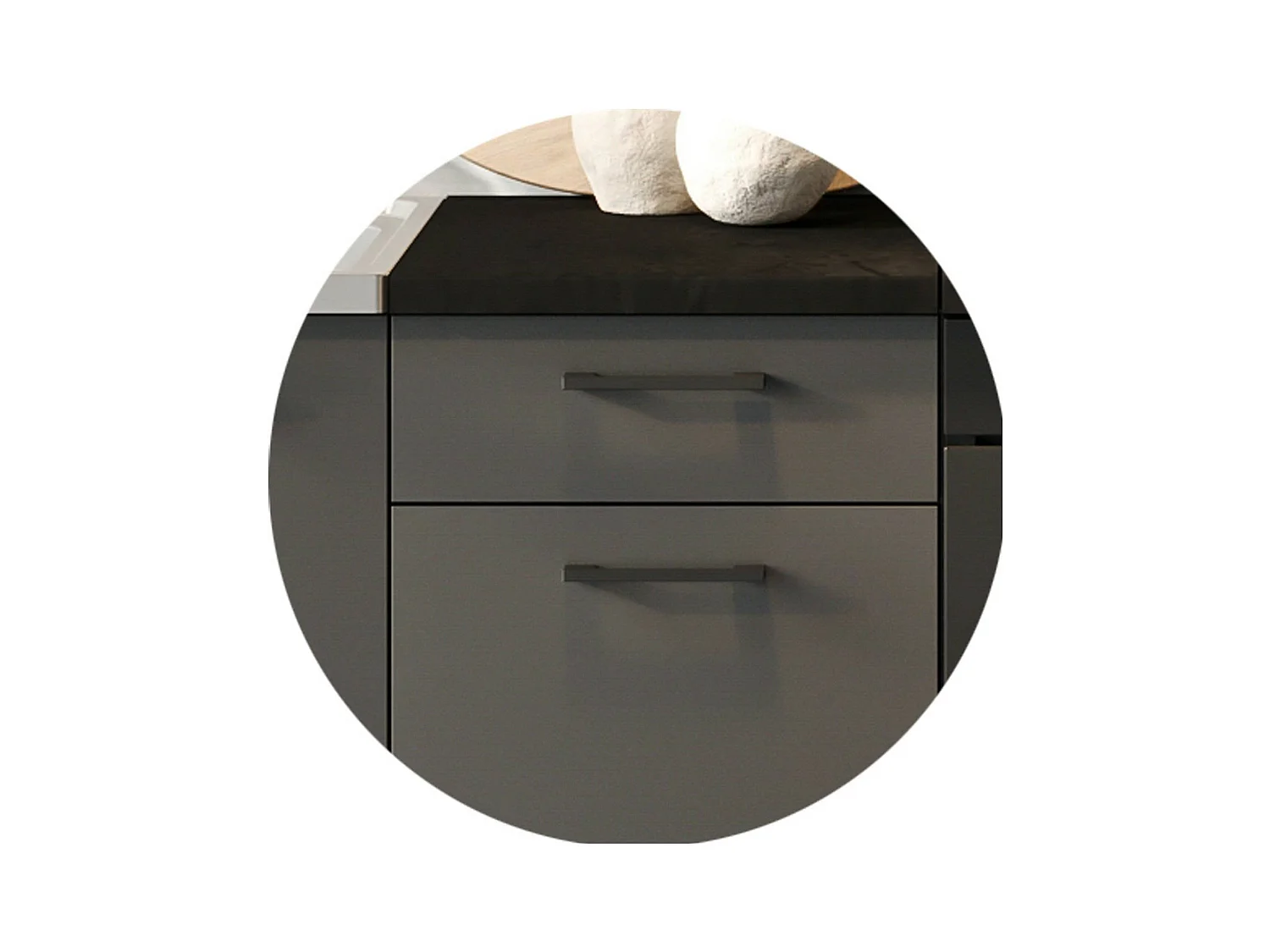 Cucina completa Mioglia, Set compatto e funzionale con ante e cassetto, Antracite