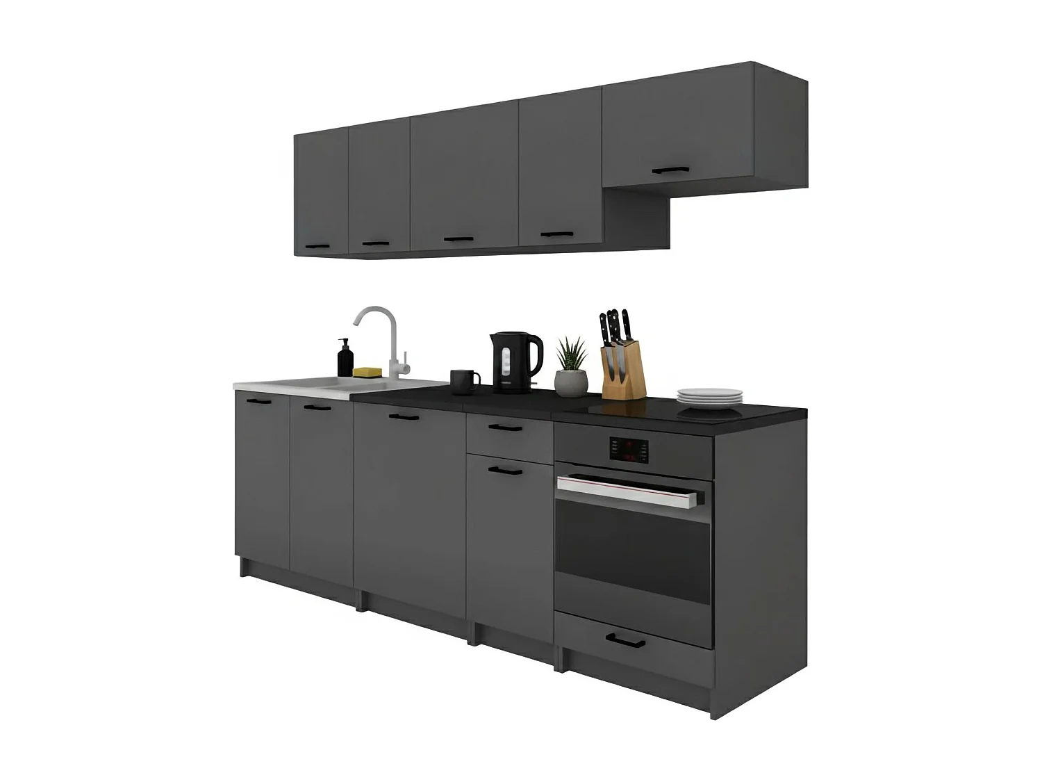 Cucina Completa Culatra, un Cassetto, Grigio Antracite