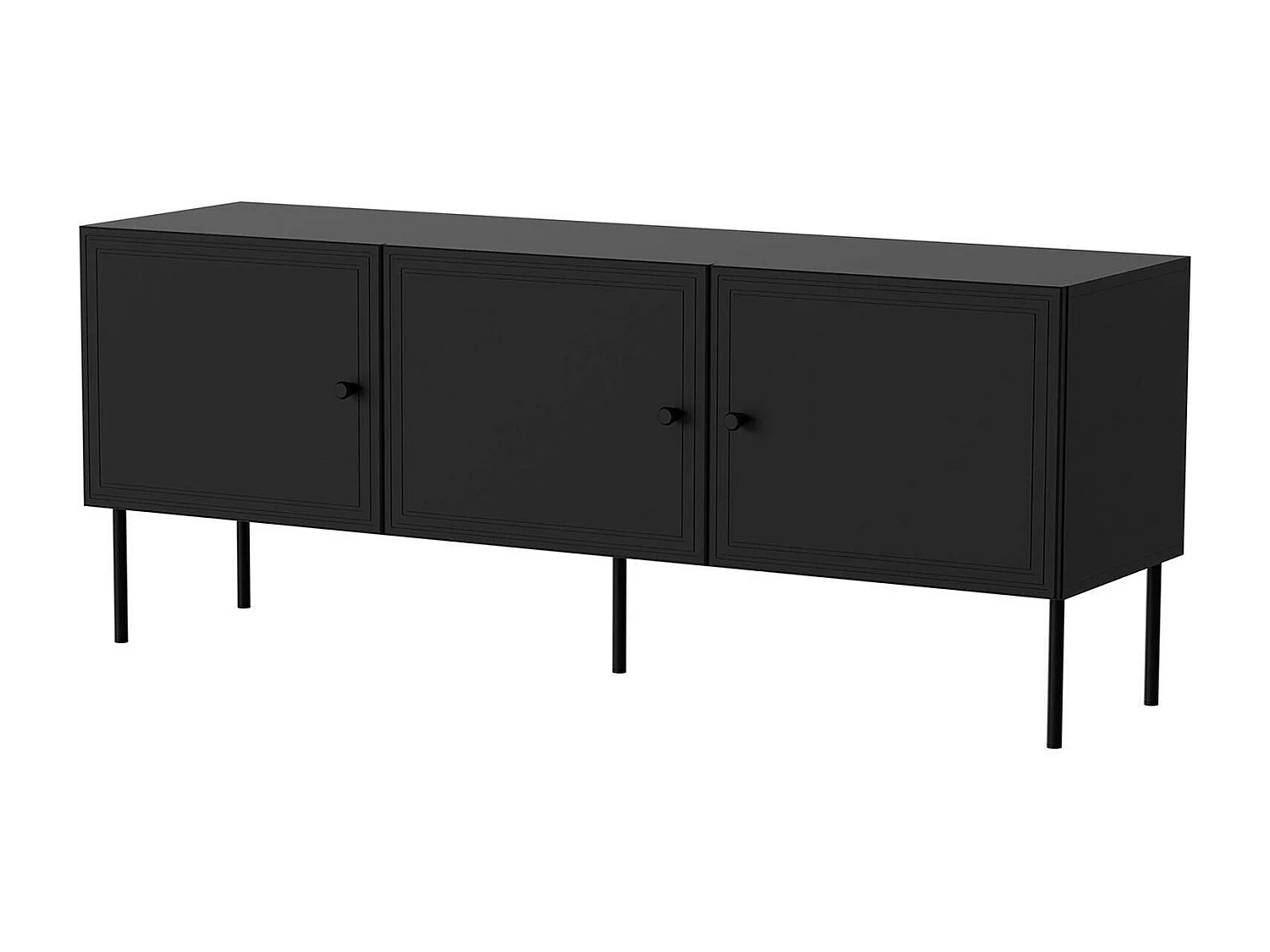 Moura TV-Schrank, 3 Regale, 40x151x60h cm, Schwarz