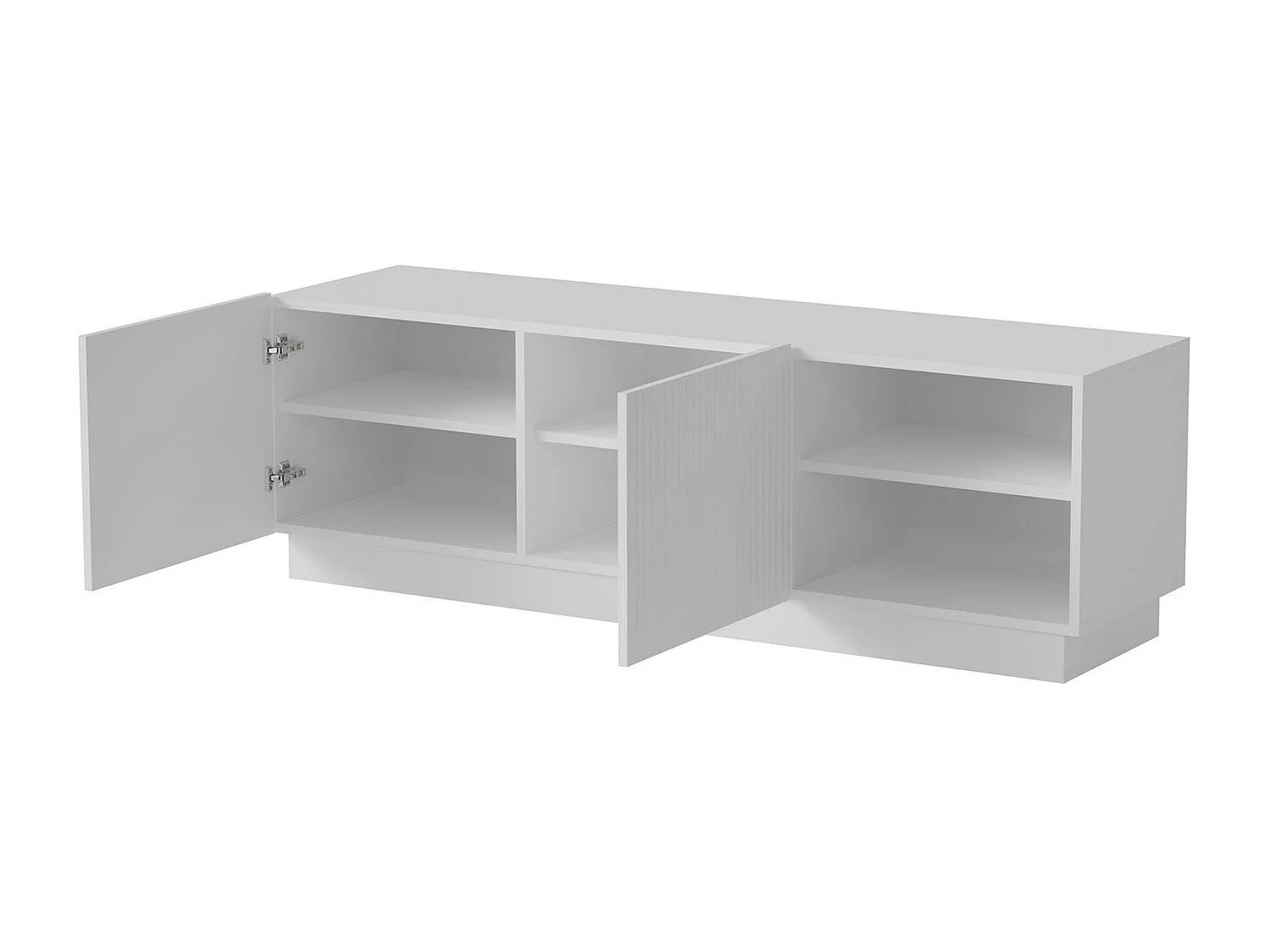 Meuble TV Lagoa, 3 étagères, 40x150x48h cm blanc