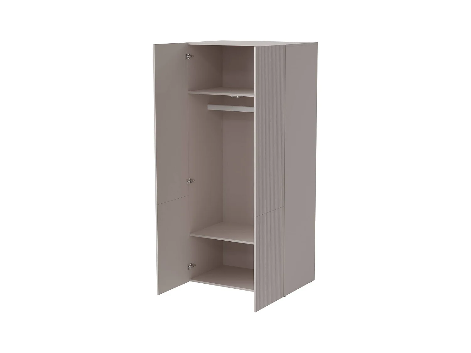 Armoire 2 Portes Esposende, Portemanteau, 55,5x198,5h cm Beige, Armoire Chambre