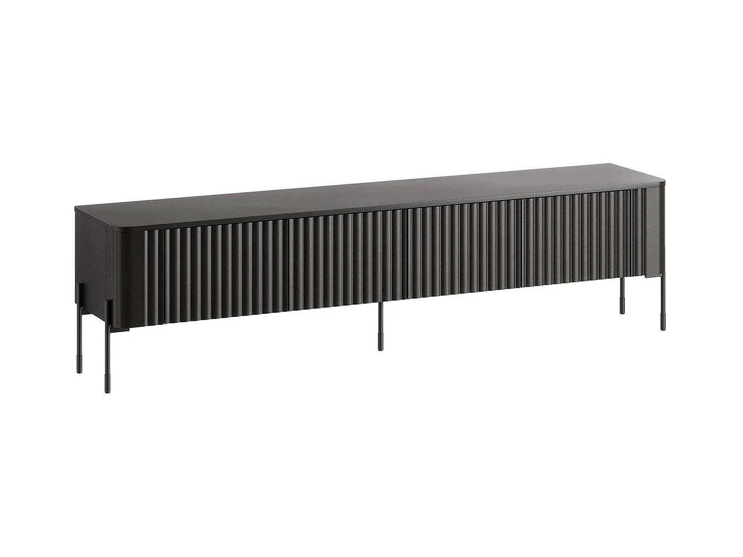 Meuble TV Fiaes, une étagère, 39,6x190x50h cm Noir