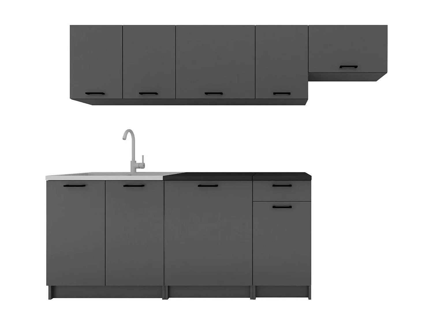 Cucina Completa Tavira, un Cassetto, Grigio Antracite