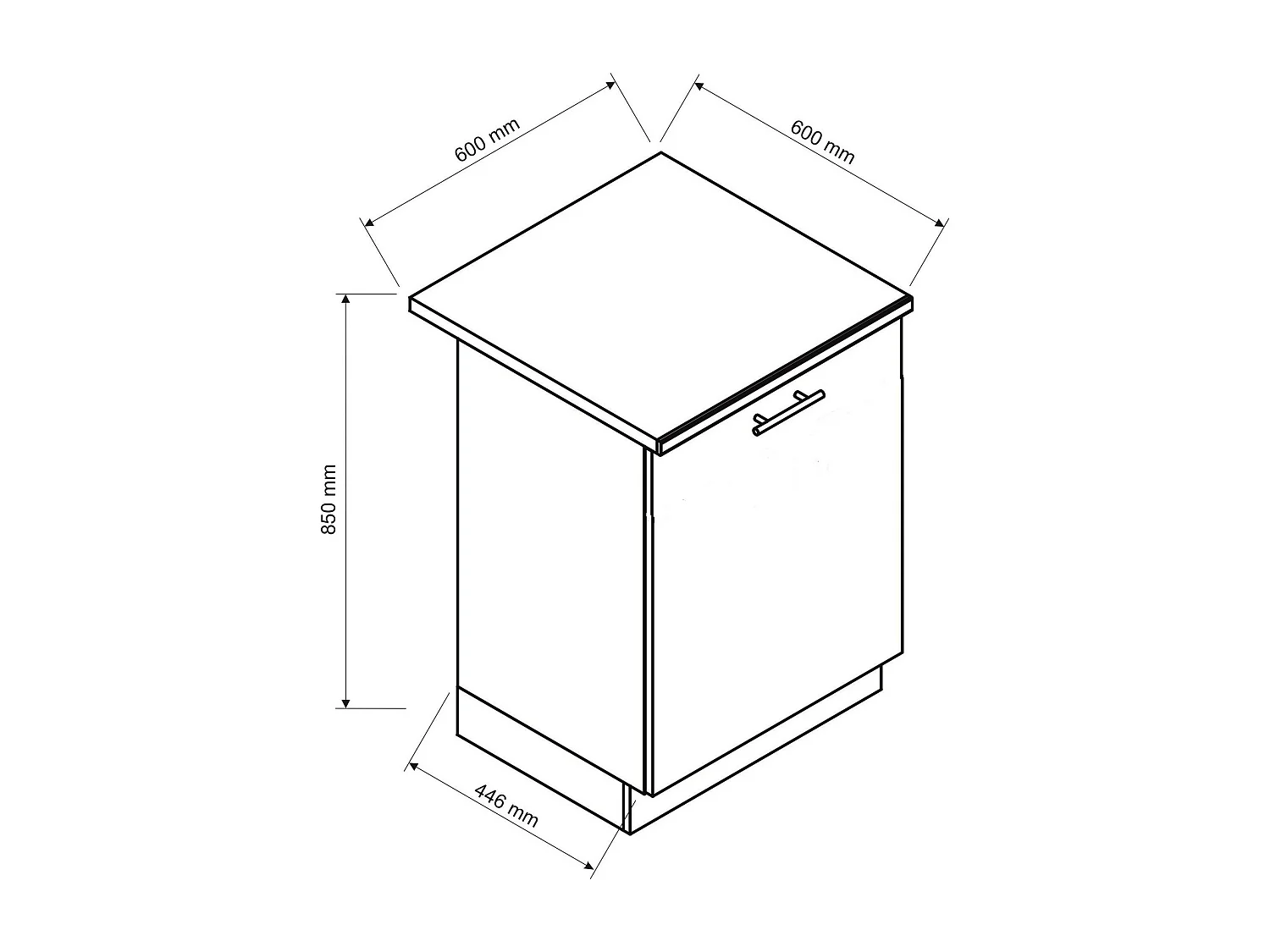 Cucina Completa Tavira, un Cassetto, Grigio Antracite