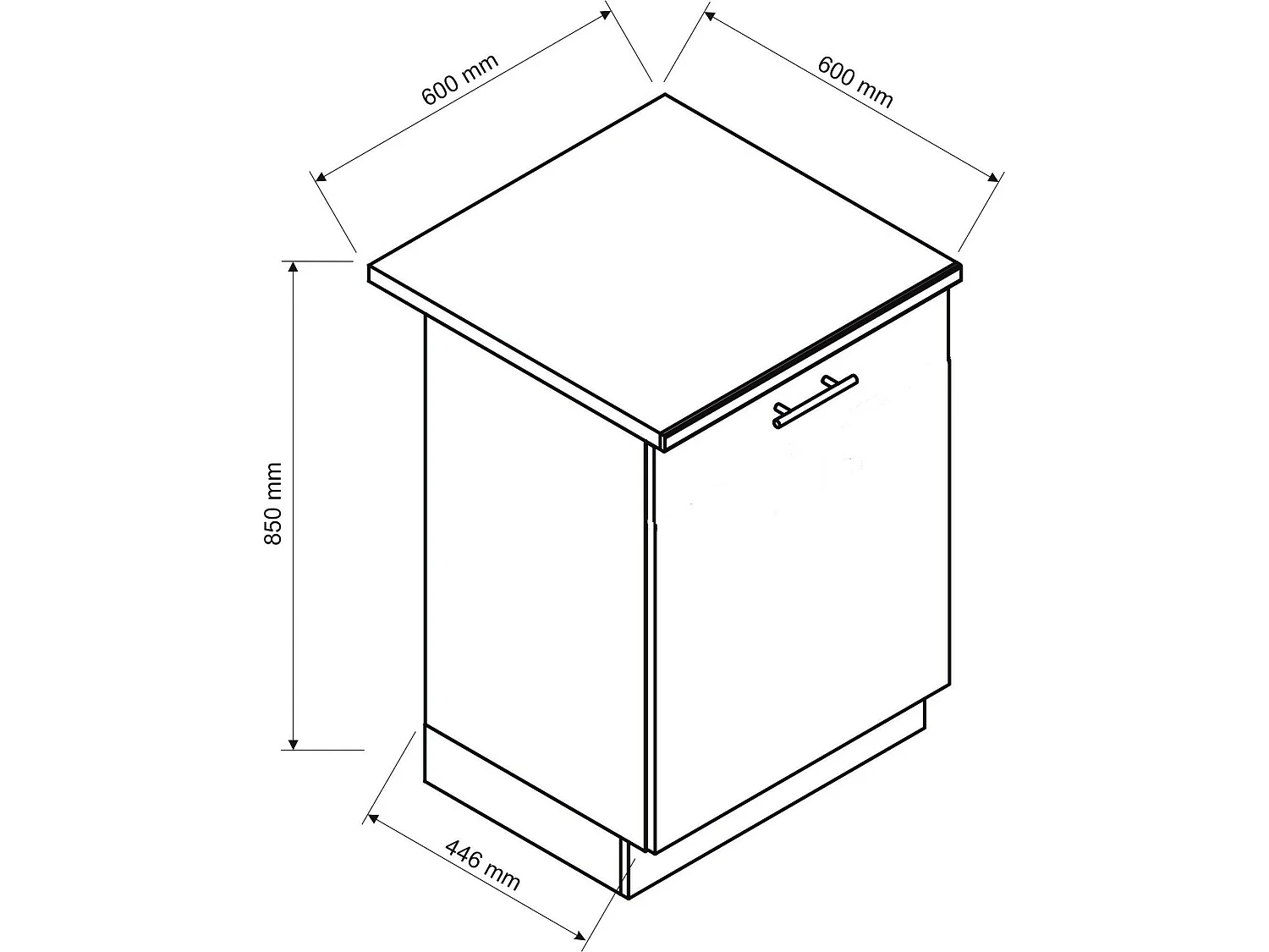 Cozinha Rostas, Modular Eletrodomésticos não incluídos, Preto Antracite, Minicozinha, uma Gaveta, uma Prateleira