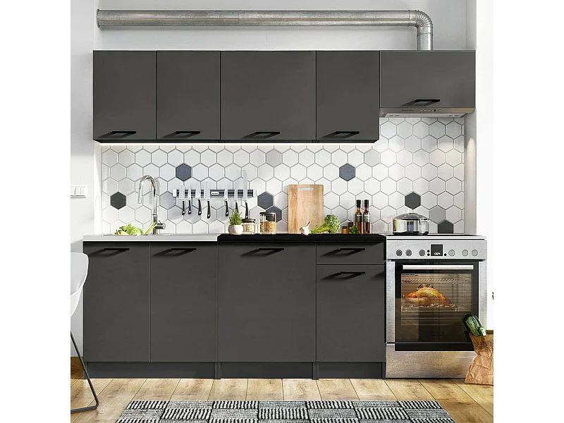Cucina Completa Tavira, un Cassetto, Grigio Antracite