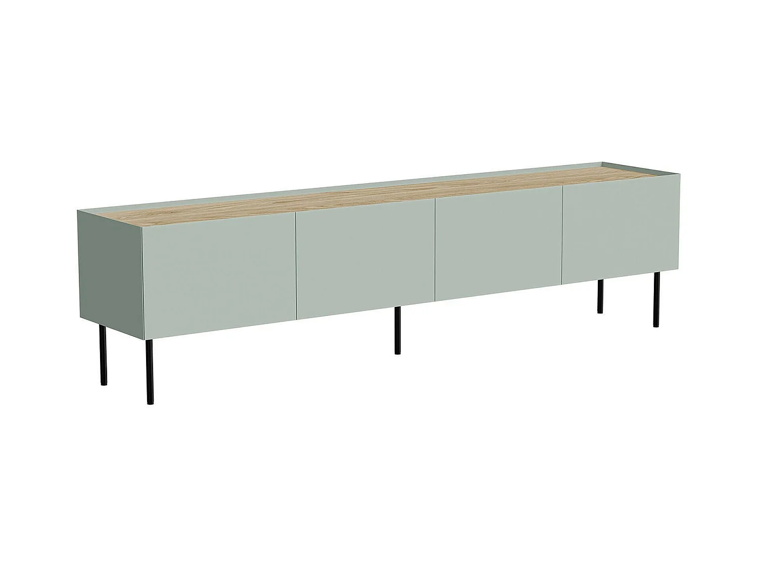 Meuble TV Novas, une étagère, 40x200x52h cm Vert Chêne