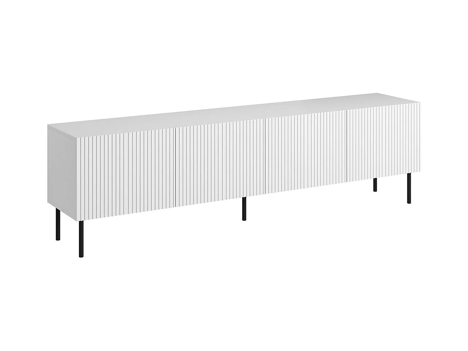 Meuble TV Gandra, 4 Étagères, 42x200x52h cm Blanc