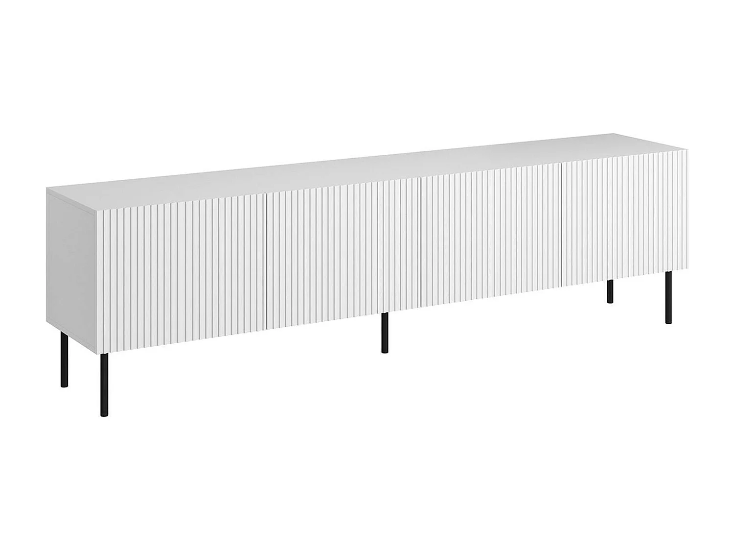 Meuble TV Gandra, 4 Étagères, 42x200x52h cm Blanc