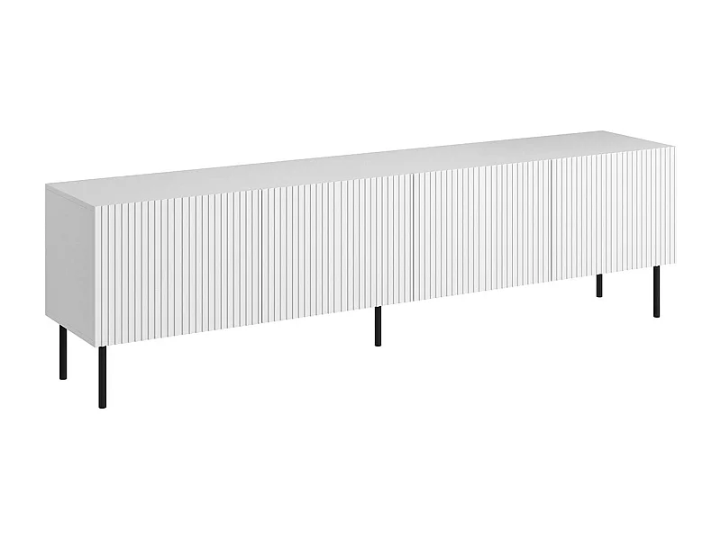 Meuble TV Gandra, 4 Étagères, 42x200x52h cm Blanc