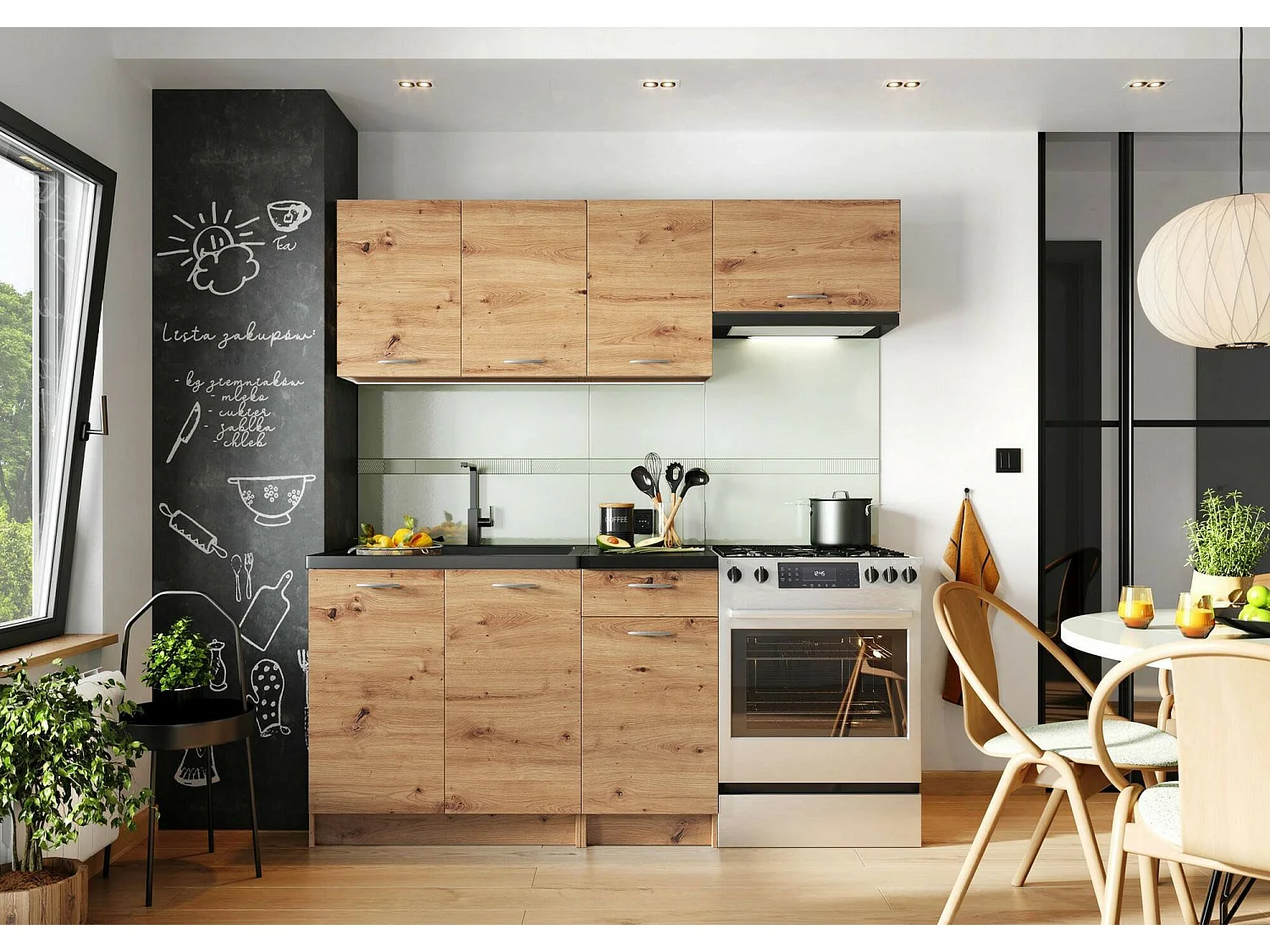 Cucina Completa Terceira, un Cassetto, Marrone Rovere Nodi