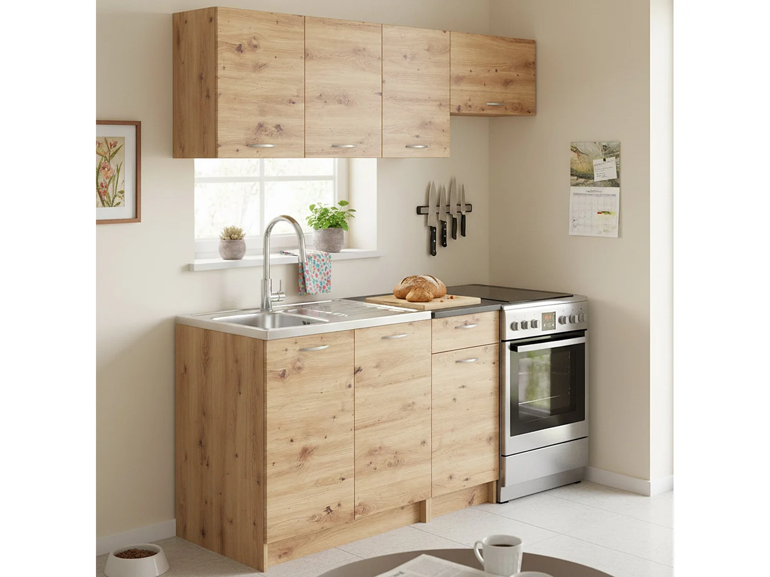 Cucina Completa Terceira, un Cassetto, Marrone Rovere Nodi