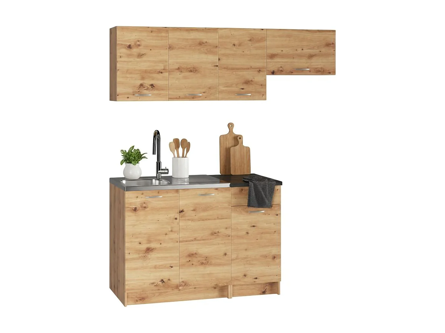 Cuisine Complète Terceira, un Tiroir, Chêne Brun Noeuds