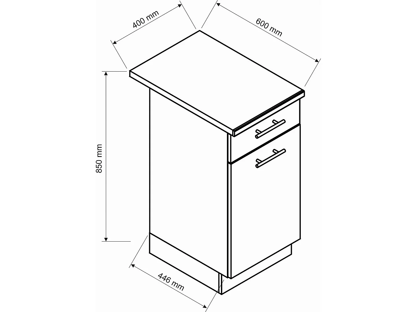 Cuisine Complète Terceira, un Tiroir, Chêne Brun Noeuds