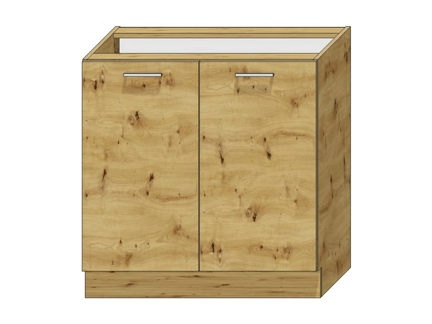 Keuken Sora, modulair, knoestig eikenbruin, kitchenette, één lade, één plank