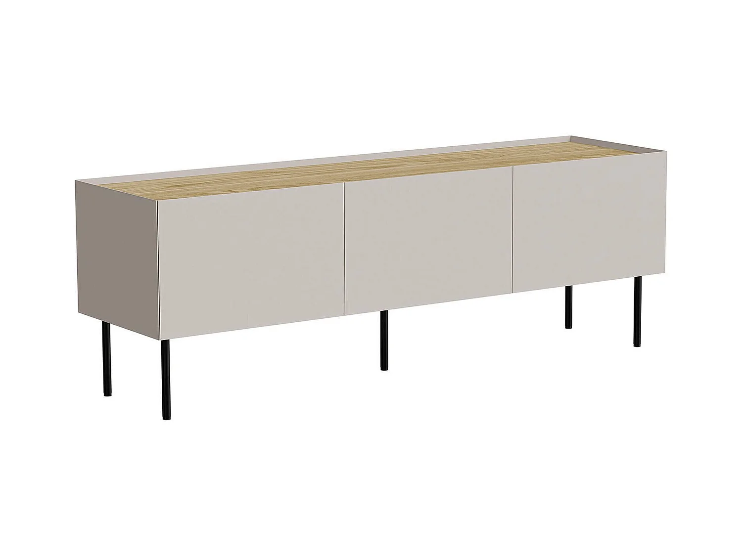 Meuble TV Vendas, une étagère, 40x150x52h cm Beige Chêne