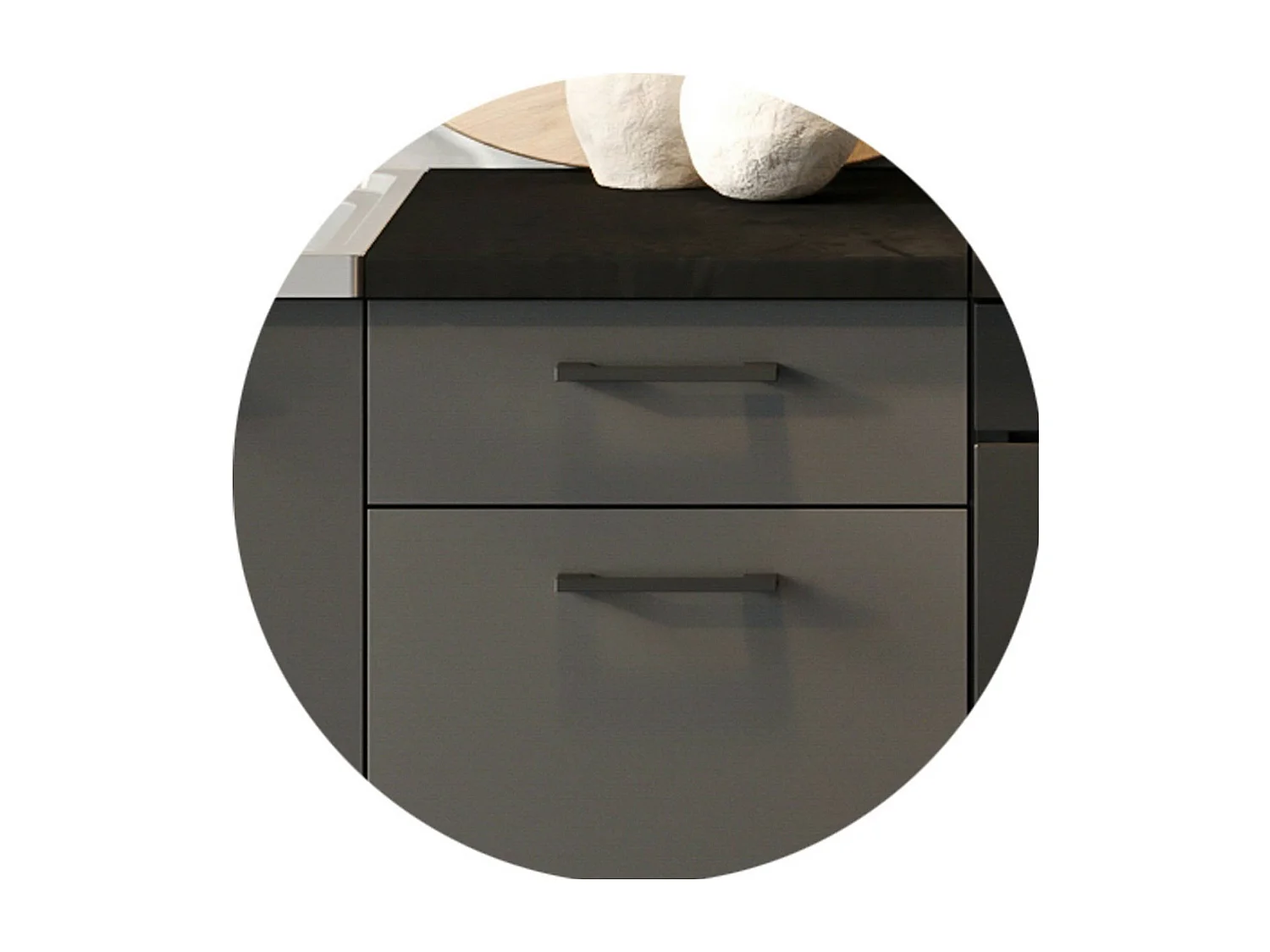 Flores Complete Kitchen, Compact and Functional Set with Doors and Drawer, Anthracite