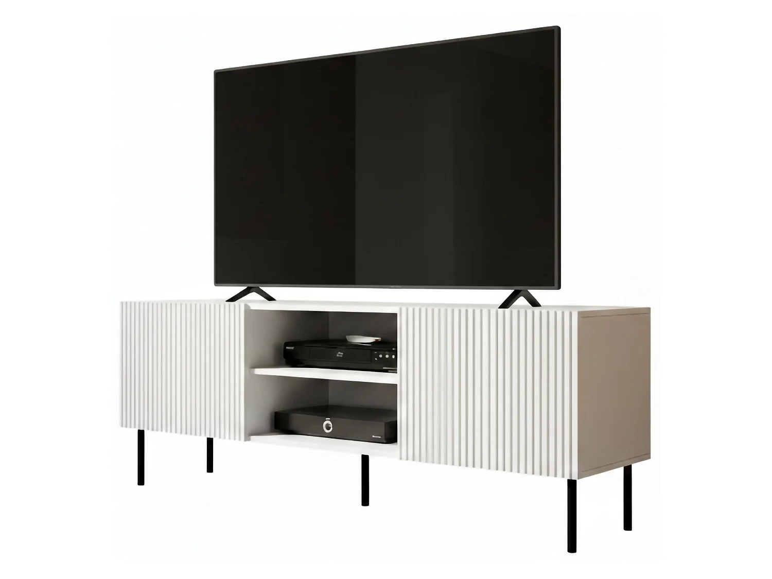 Meuble TV Gouveia, 3 Étagères, 42x150x52h cm Blanc