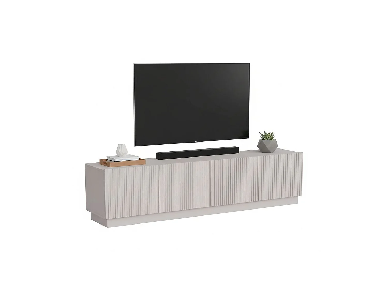 Meuble TV Horta, 4 étagères, 40x200x48h cm Beige