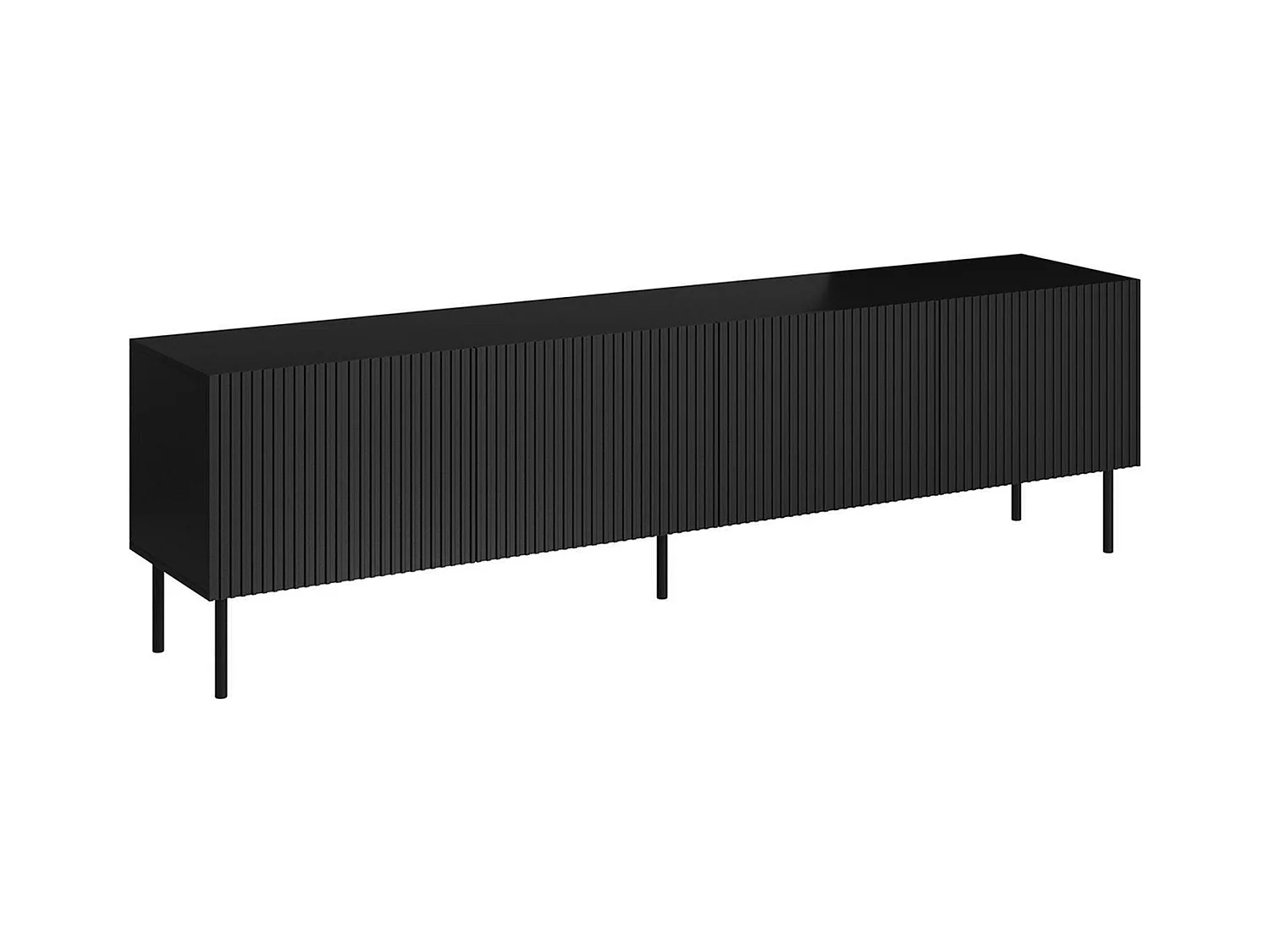 Meuble TV Gandra, 4 étagères, 42x200x52h cm Noir