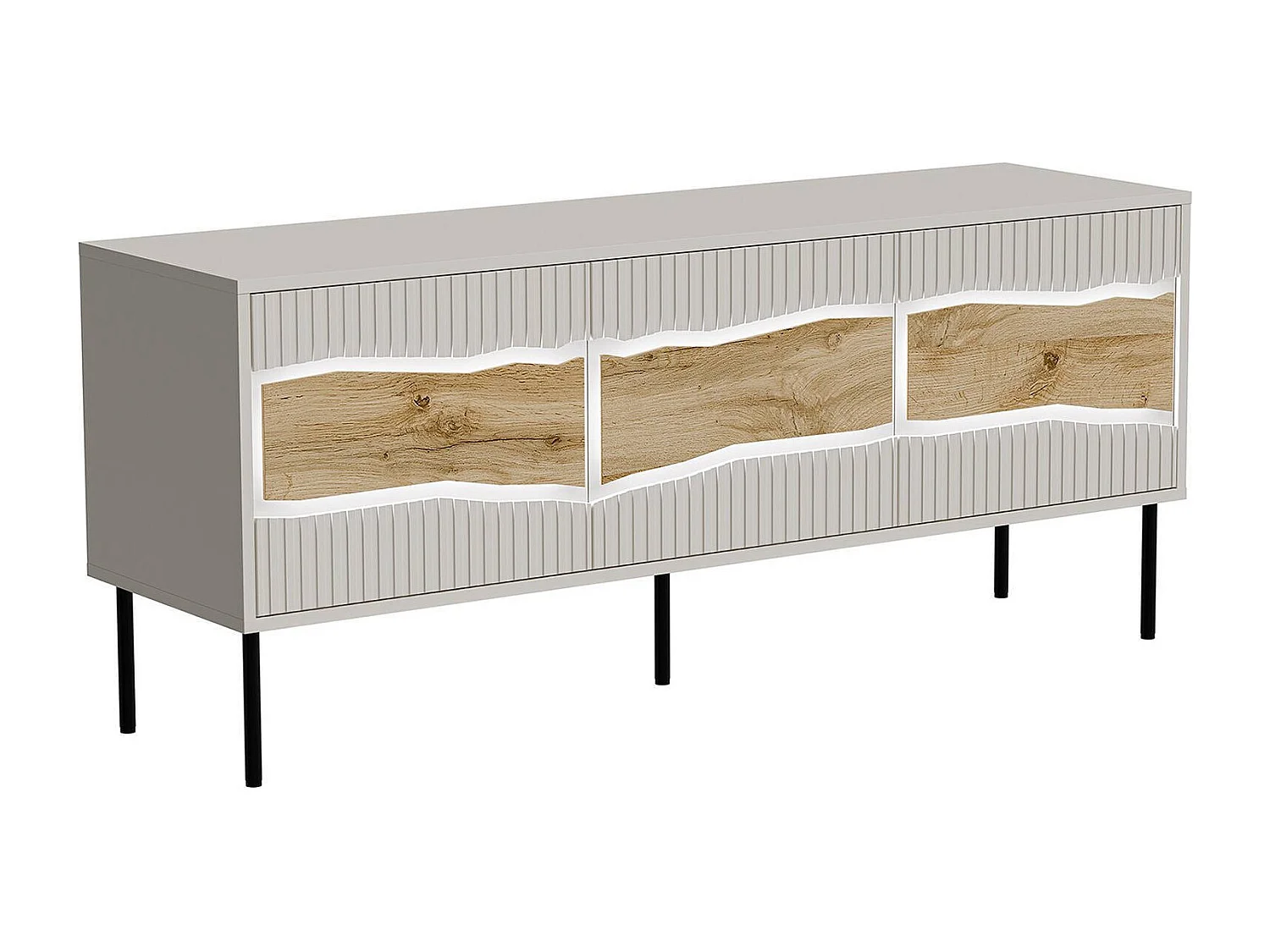 Meuble TV Vizela, une étagère, 40x143,5x61,5h cm Beige