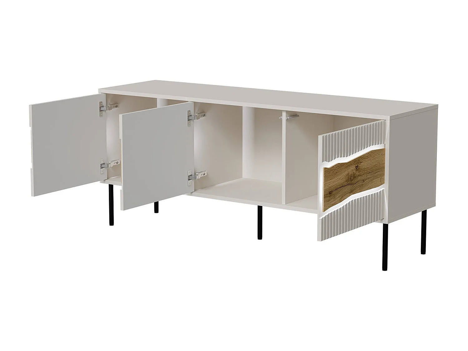 Meuble TV Vizela, une étagère, 40x143,5x61,5h cm Beige