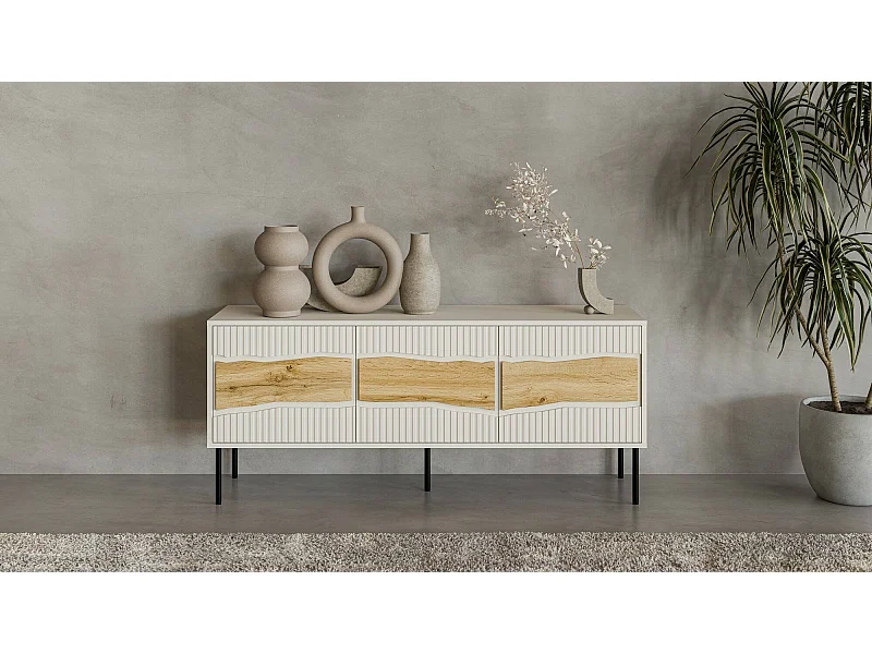 Mobile Porta tv Vizela, un Ripiano, 40x143.5x61.5h cm Beige