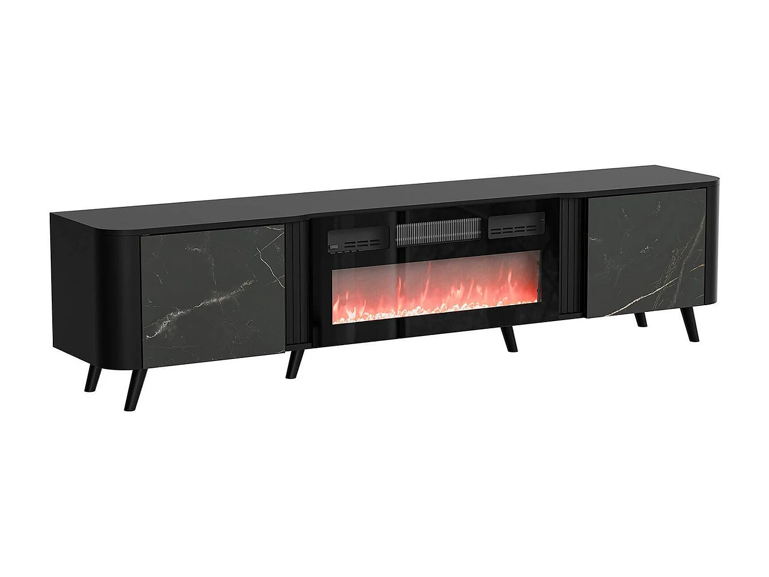 Meuble TV Tomar, 2 étagères, 40x190,5x58h cm Gris