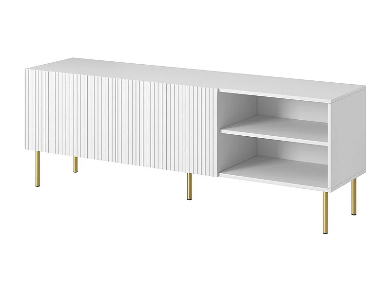 Meuble TV "Regarde", 3 étagères, 42x150x52h cm, Blanc