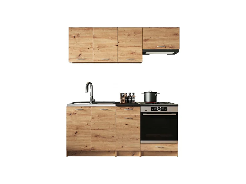 Cuisine Complète Graciosa, un Tiroir, Chêne Brun Nœuds
