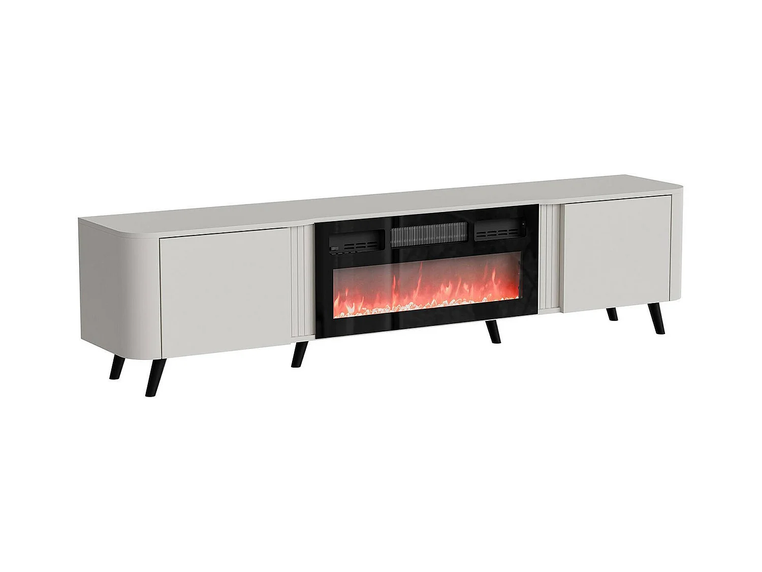 Meuble TV Tomar, 2 étagères, 40x190,5x58h cm Beige
