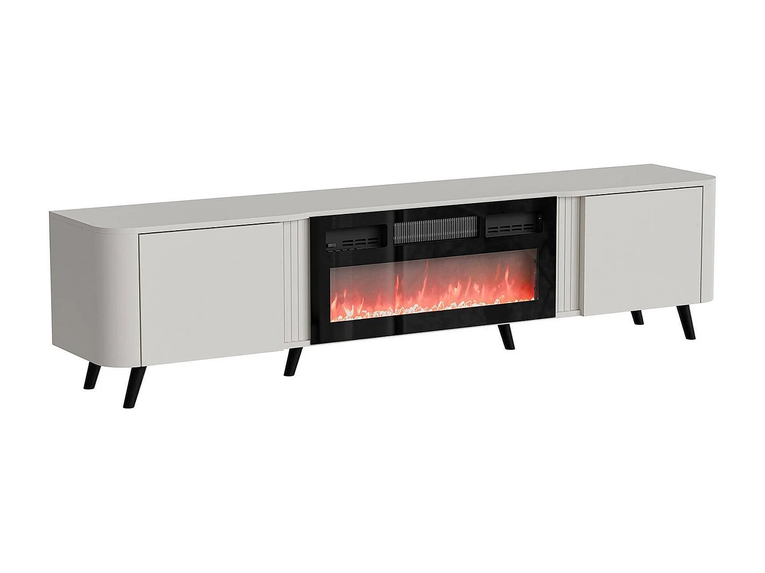 Meuble TV Tomar, 2 étagères, 40x190,5x58h cm Beige