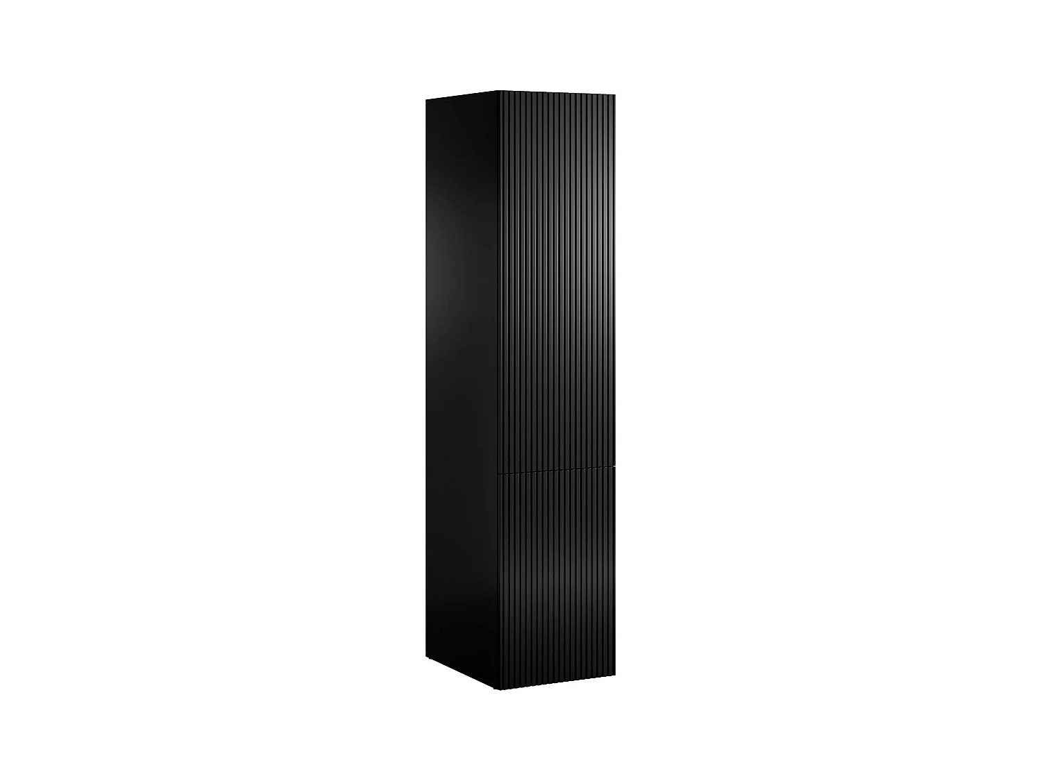 Armoire Multifonction 1 Porte Abrantes, 4 Étagères, 55.5x198.5h cm Noir