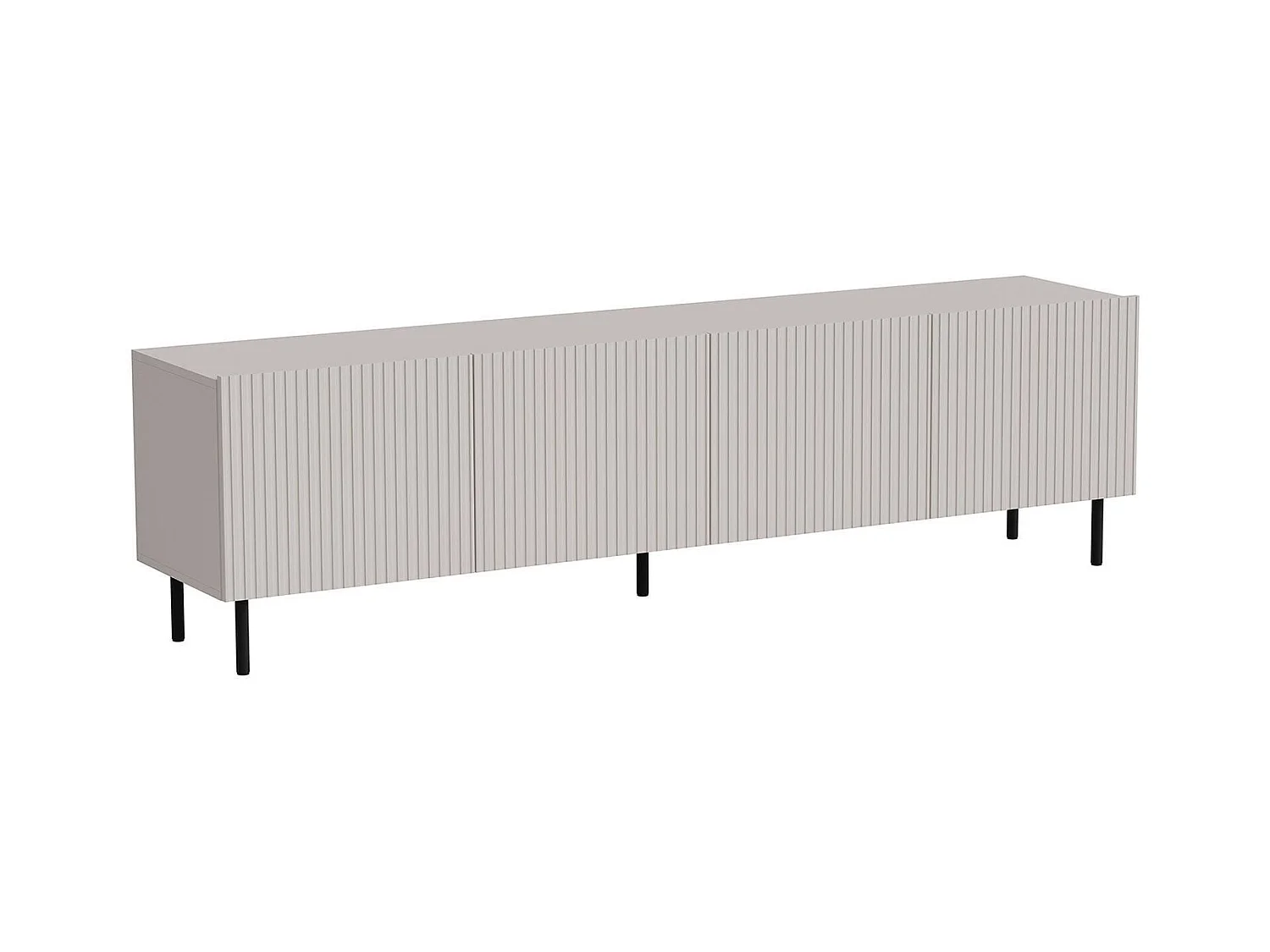Meuble TV Gandra, 4 étagères, 42x200x52h cm Beige
