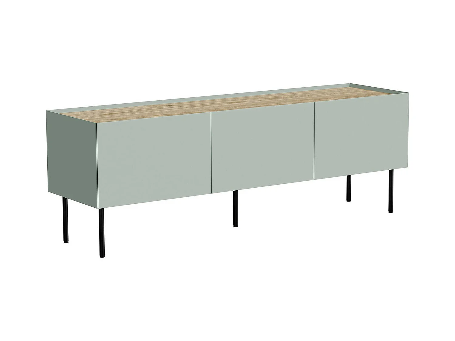 Meuble TV Vendas, avec étagère, 40x150x52h cm Vert Chêne