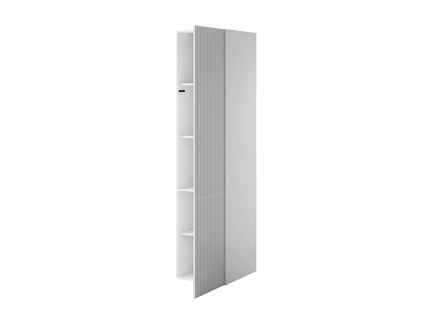 Armoire Multifonctions 1 Porte Abrantes, 4 Étagères, 55,5x198,5h cm Blanc