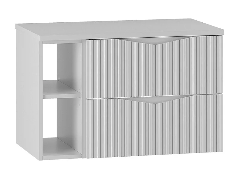 Meuble sous-vasque 80cm 2 niches plan de toilette Tao Blanc