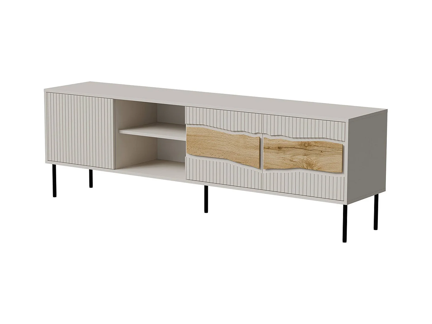 Meuble TV Feira, 2 étagères, 40x190x61.5h cm Beige