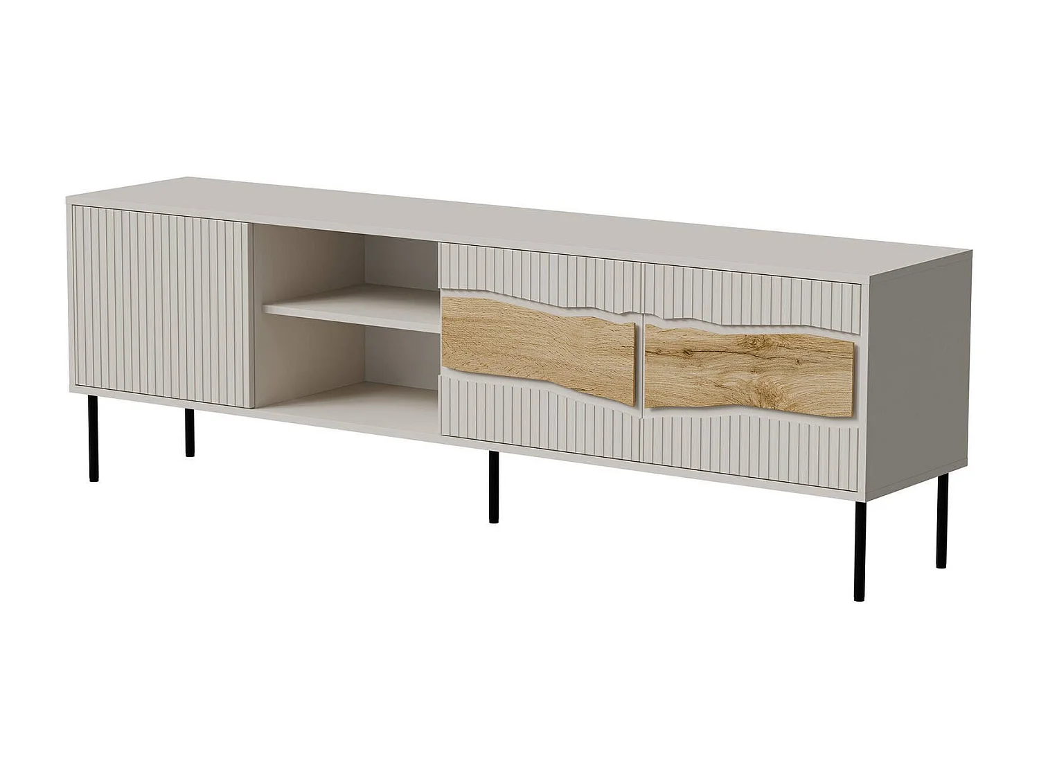 Meuble TV Feira, 2 étagères, 40x190x61.5h cm Beige