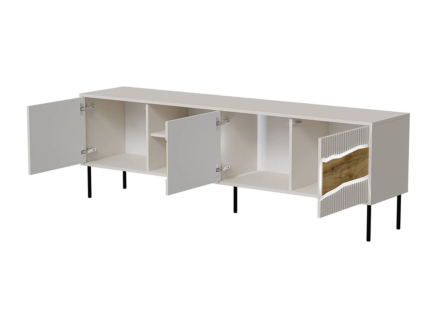 Mobile Porta tv Feira, 2 Ripiani, 40x190x61.5h cm Beige