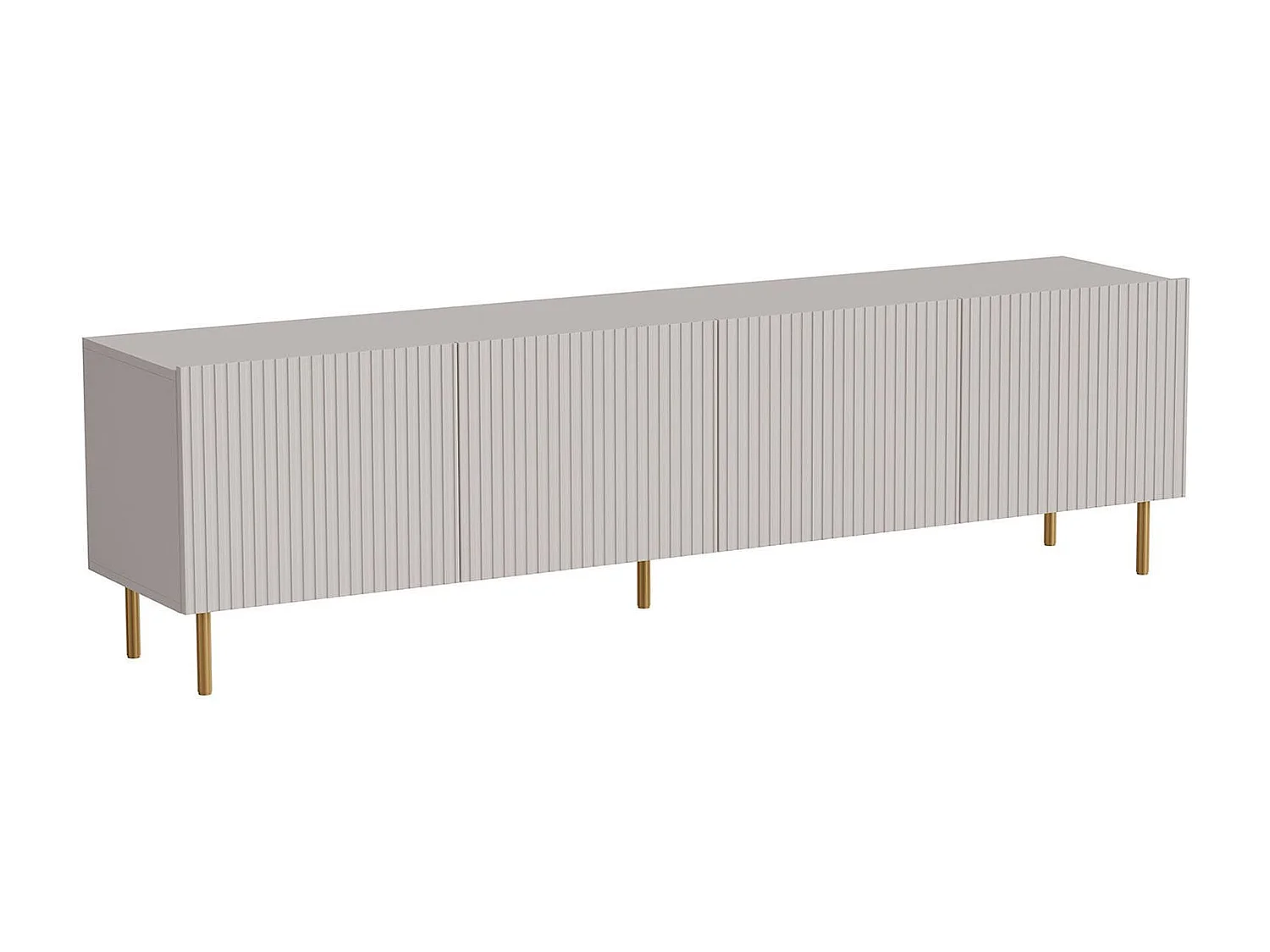 Meuble TV Ovar, 4 étagères, 42x200x52h cm Beige