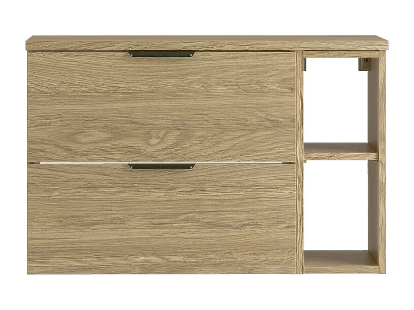 Meuble sous-vasque 80cm 2 niches plan de toilette Astrid Bois