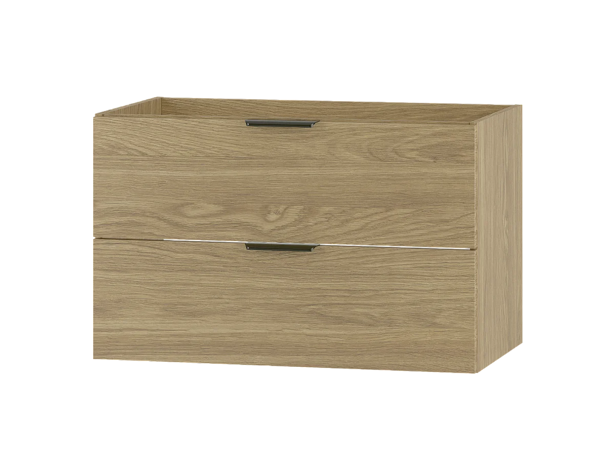 Meuble sous-vasque 80cm 2 niches plan de toilette Astrid Bois