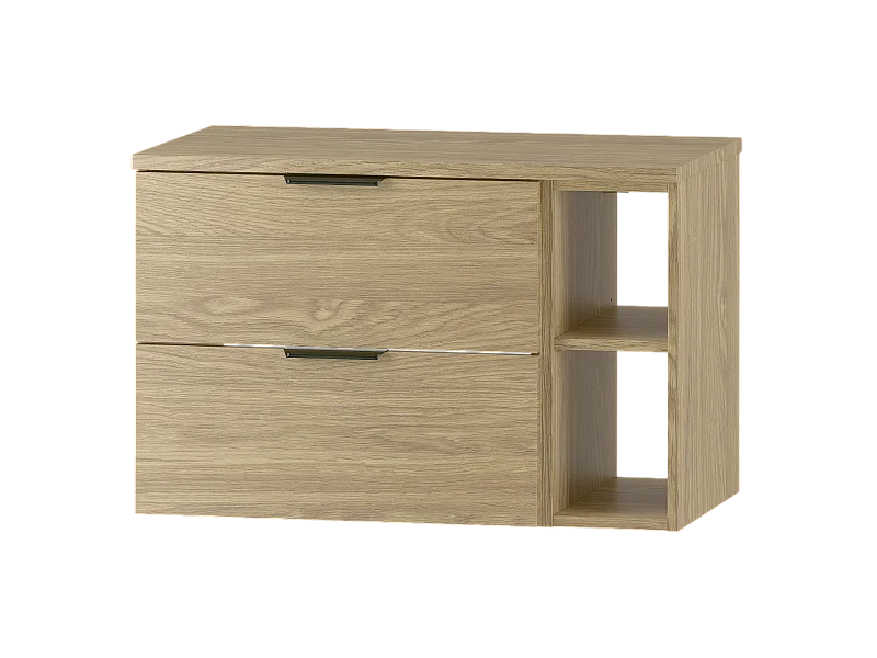 Badkamerset 80 cm Kast Rek Werkblad Eikenhout Geolied Pile