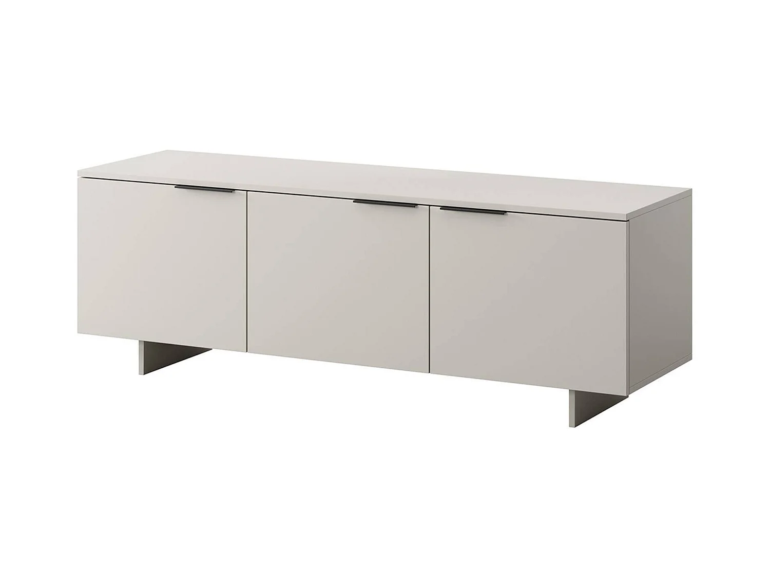 Mobile porta TV Matenano, Madia da salotto con tre ante battenti, Rialzato da terra, 150x42 h55 cm, Beige