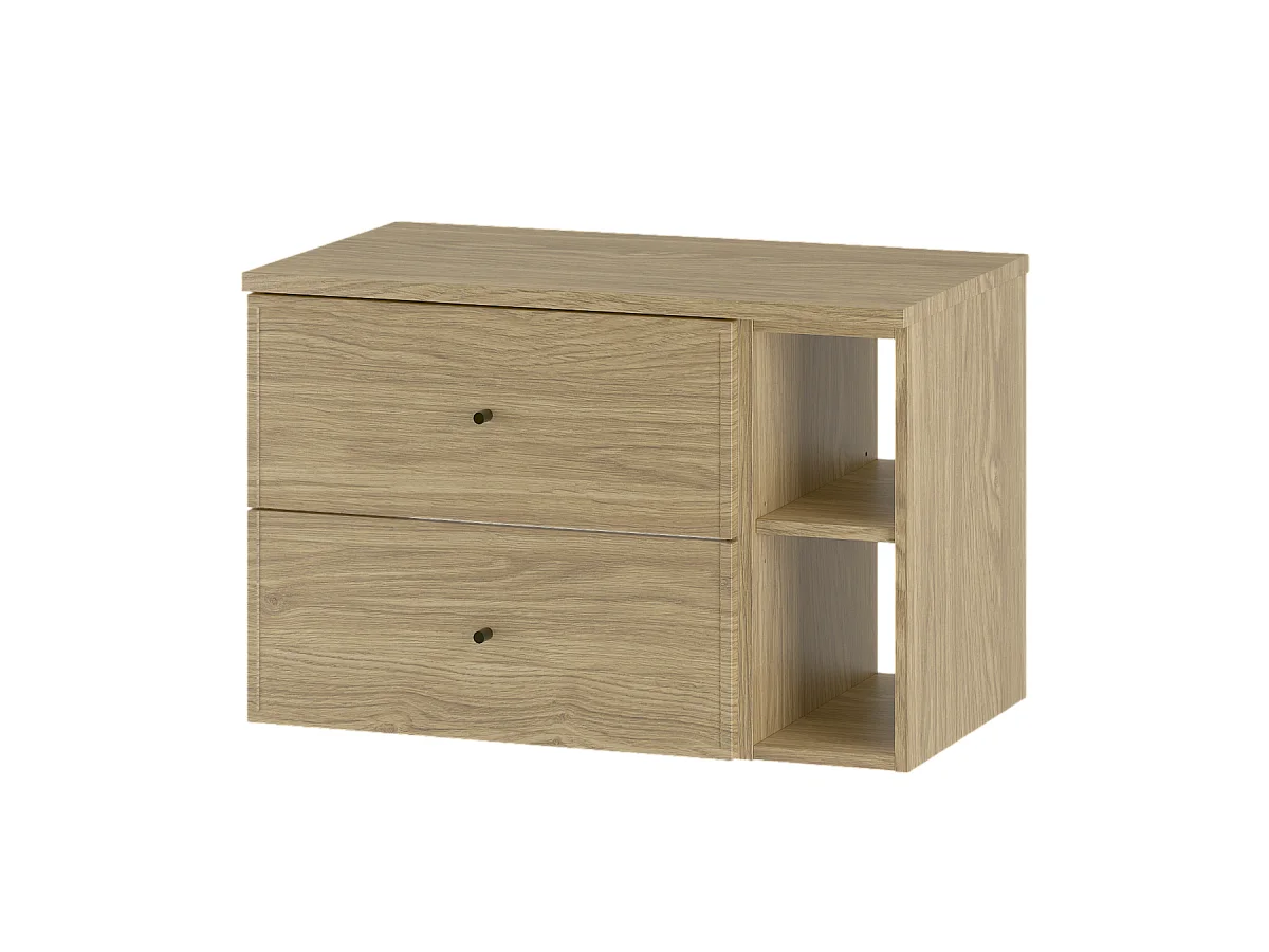 Badkamerset 80 cm Kast Rek Werkblad Eikenhout geolied Marco