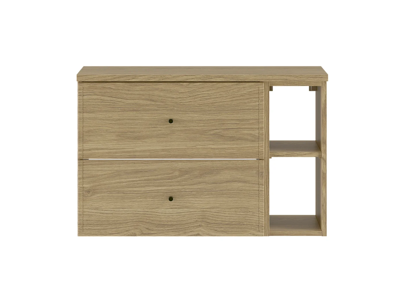 Badkamerset 80 cm Kast Rek Werkblad Eikenhout geolied Marco